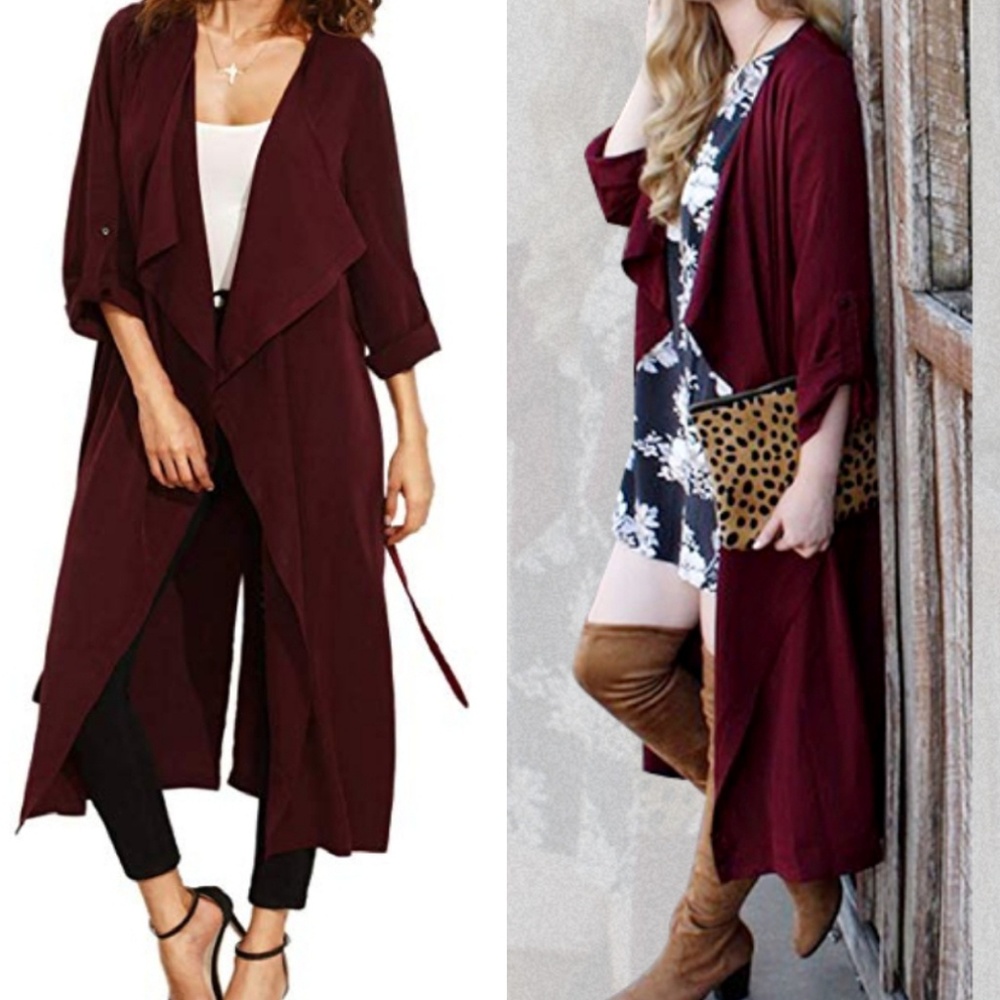 Chic long oversized trench cardigan/ duster